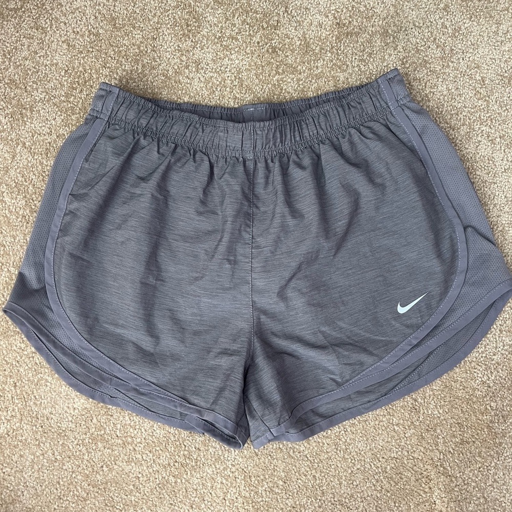Nike Women's Tempo Brief-Lined Running Shorts- Heather Grey